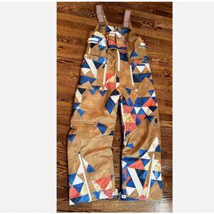 Free People Sz M FP Movement On The Ascend Printed Insulated Bib Snow Ski Pants